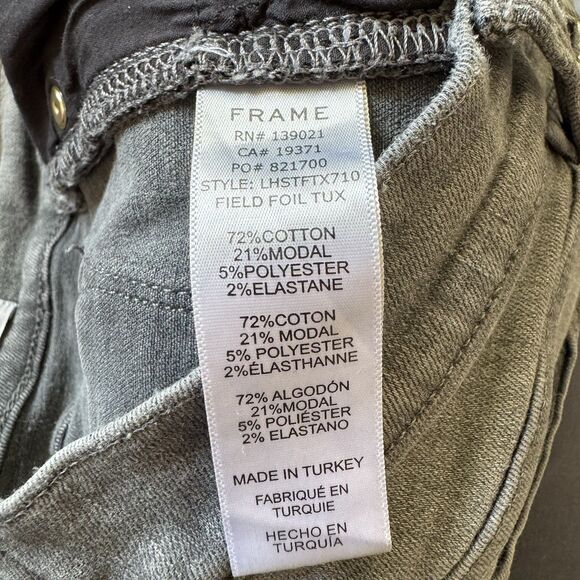 Frame Le High Straight Field Foil Tux Gray Womens Ankle Jeans Sz 27 Cotton Blend - Picture 8 of 14